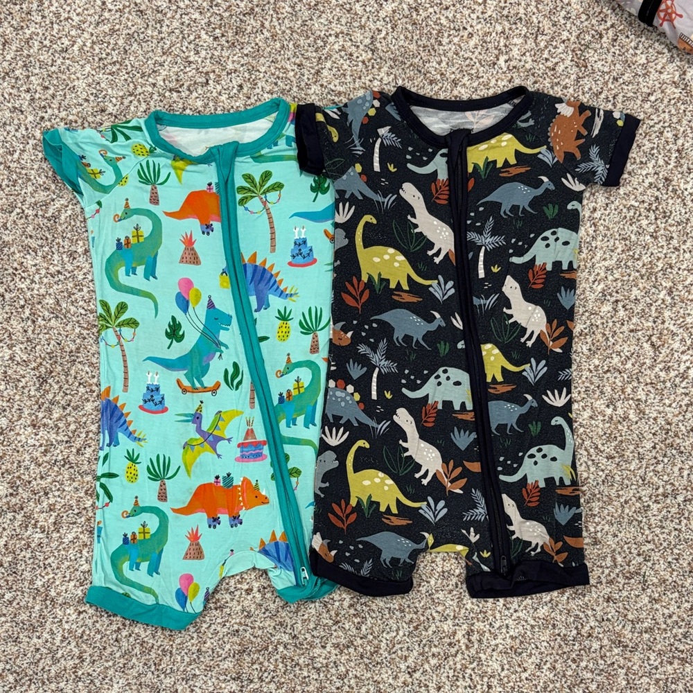 Little Sleepies Shorty Zippy 12-18M Dinosaurs